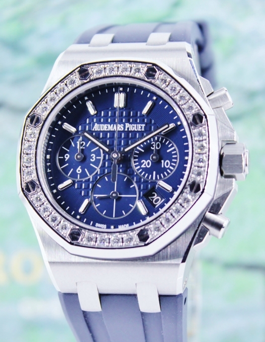 (image for) Like New Audemars Piguet Royal Oak Offshore 37mm Chronograph Blue Dial / 26231ST.ZZ.D027CA.01